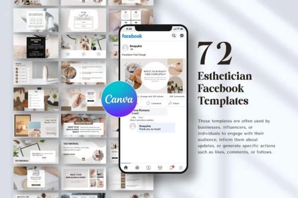 Esthetician Facebook Templates Feature Images 8 Canva wedding website editable template - image 8