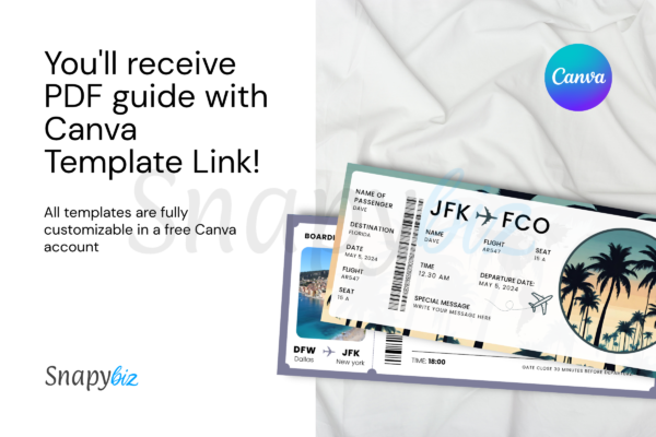 Florida Boarding Pass Canva Template Bp 401 Feature Images 5 Printable florida surprise trip gift ticket canva template - image 4