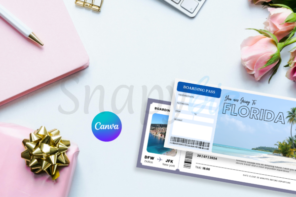 Florida Boarding Pass Canva Template Bp 401 Feature Images 8 Printable florida surprise trip gift ticket canva template - image 7