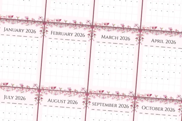 Flowers Calendar 2026 Feature Images 3 2026 canva flower calendar editable template - image 3
