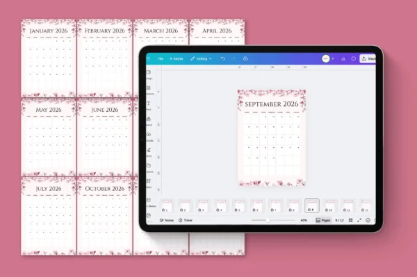 Flowers Calendar 2026 Feature Images 4 2026 canva flower calendar editable template - image 4