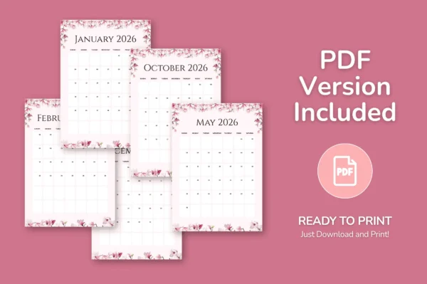 Flowers Calendar 2026 Feature Images 5 2026 canva flower calendar editable template - image 5