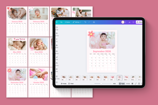 Frame Calendar Template 2026 Feature Images 4 2026 frame calendar canva editable template - image 4
