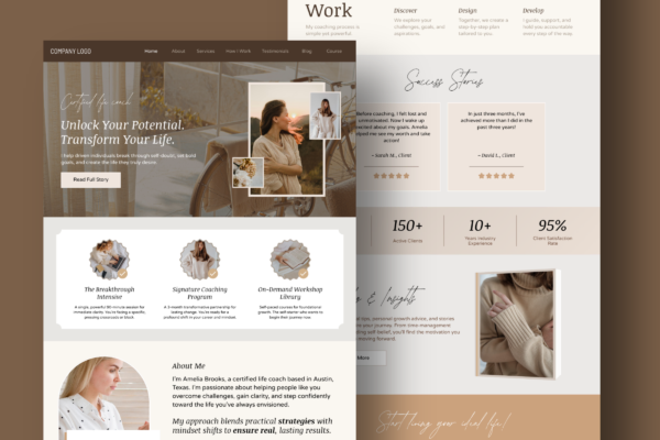 Life Coach Canva Website Template Feature Images 2 Life coach canva website editable template - image 2