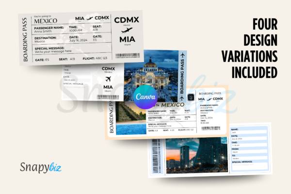 Mexico Boarding Pass Canva Template Bp 402 Feature Images 2 Mexico canva boarding pass trip ticket editable template - image 2