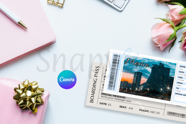Mexico Boarding Pass Canva Template Bp 402 Feature Images 8 Mexico canva boarding pass trip ticket editable template - image 8