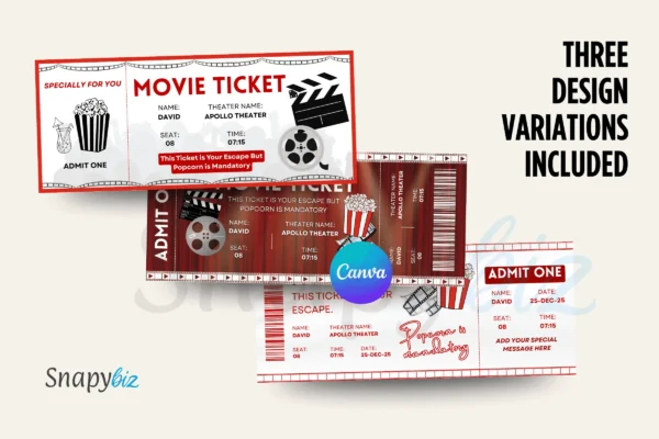 Movie Ticket Template Feature Images 2 Editable movie ticket canva template - image 2