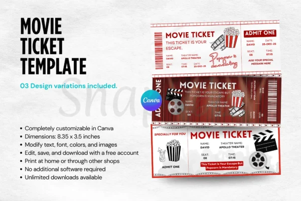 Movie Ticket Template Feature Images 7 Editable movie ticket canva template - image 7