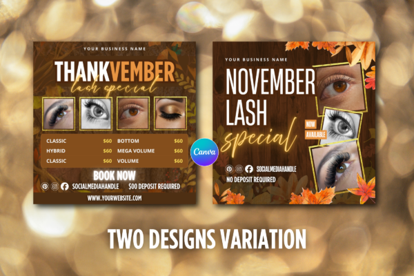 November Lash Special Flyer Template Feature Images 2 November lash flyer canva template - image 2
