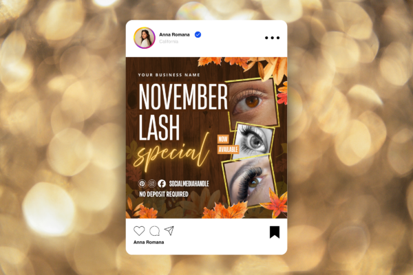 November Lash Special Flyer Template Feature Images 3 November lash flyer canva template - image 3