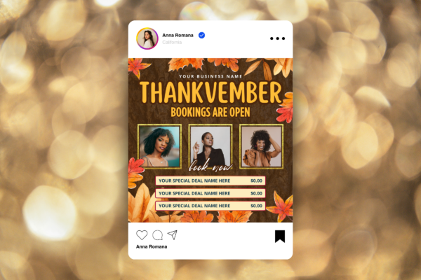 November Thanksgiving Booking Flyer Feature Images 3 November booking flyer canva editable template - image 3