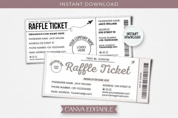 Raffle Ticket Feature Image 1 Canva raffle ticket editable template - image 2