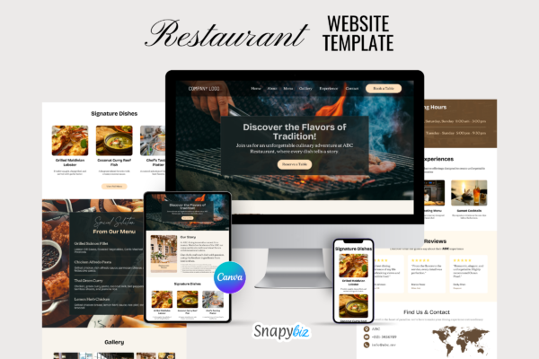 Restaurant Website Template Feature Images 0 Editable restaurant website canva templates - image 2