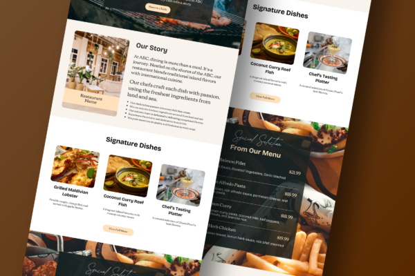 Restaurant Website Template Feature Images 2 Editable restaurant website canva templates - image 4