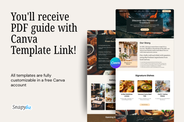 Restaurant Website Template Feature Images 4 Editable restaurant website canva templates - image 6