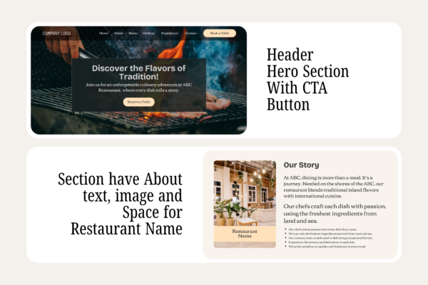 Restaurant Website Template Feature Images 5 Editable restaurant website canva templates - image 7