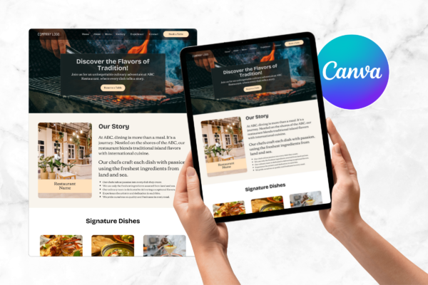 Restaurant Website Template Feature Images 9 Editable restaurant website canva templates - image 8