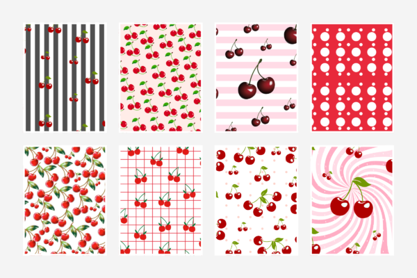 Seamless Cherries Digital Paper Feature Images 2 Seamless cherries pattern digital paper - image 2
