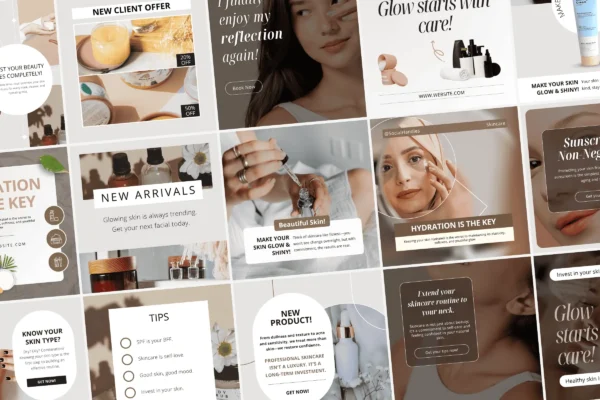 Skincare Esthetician Template Bundle Feature Image 3 Esthetician skincare canva social media template bundle - image 5