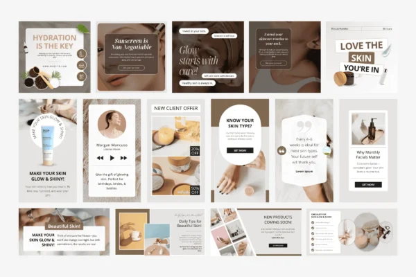 Skincare Esthetician Template Bundle Feature Image 7 Esthetician skincare canva social media template bundle - image 10
