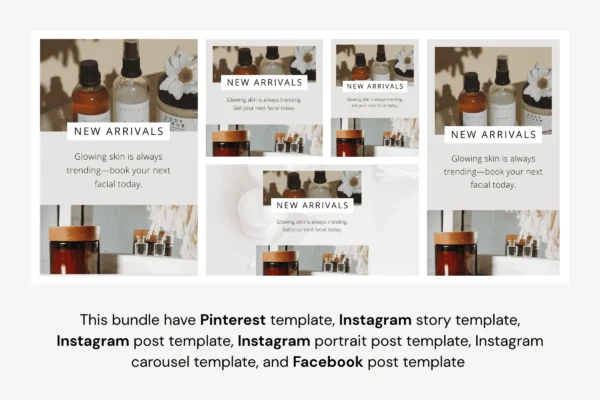 Skincare Esthetician Template Bundle Feature Image 9 Esthetician skincare canva social media template bundle - image 11