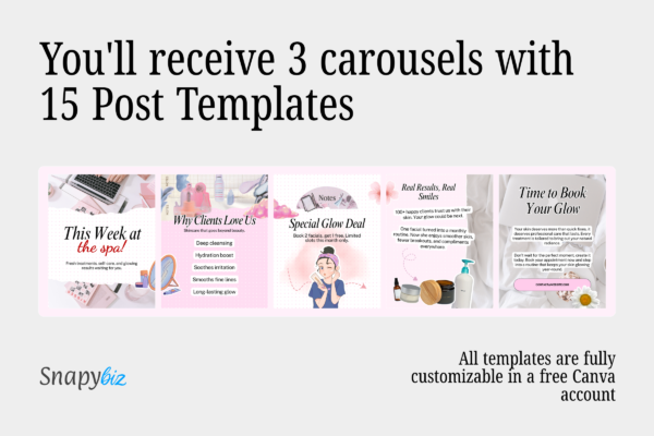 Skincare Instagram Carousel Post Canva Templates Feature Images 3 Skincare instagram carousel post canva template - image 3