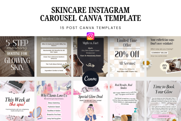 Skincare Instagram Carousel Post Canva Templates Feature Images 4 Skincare instagram carousel post canva template - image 4