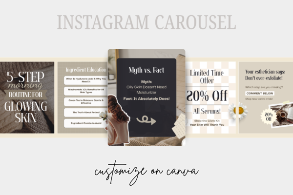 Skincare Instagram Carousel Post Canva Templates Feature Images 8 Skincare instagram carousel post canva template - image 8