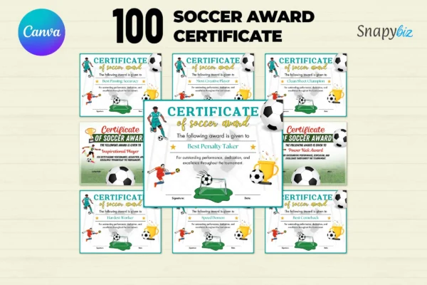 Soccer Award Certificate Bundle Feature Image 1 Canva soccer award certificate template bundle - image 2