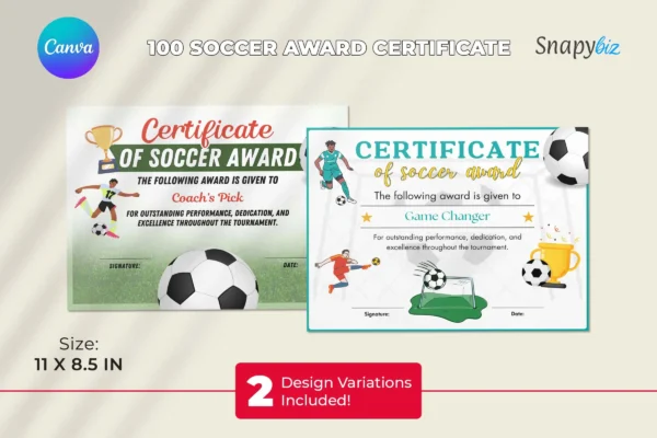 Soccer Award Certificate Bundle Feature Image 4 Canva soccer award certificate template bundle - image 5