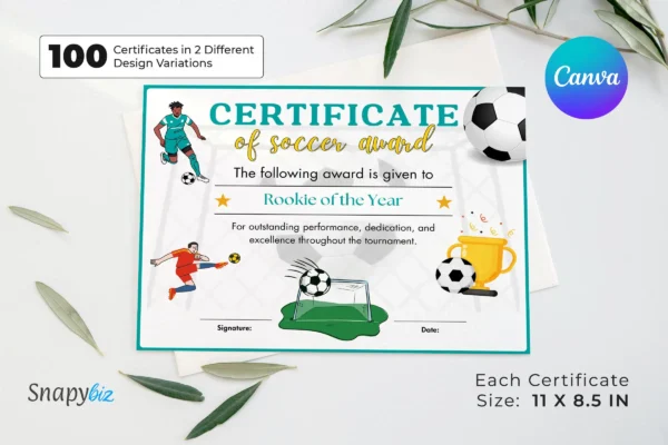Soccer Award Certificate Bundle Feature Image 5 Canva soccer award certificate template bundle - image 6