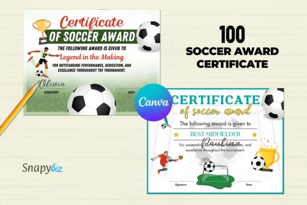 Soccer Award Certificate Bundle Feature Image 6 Canva soccer award certificate template bundle - image 7