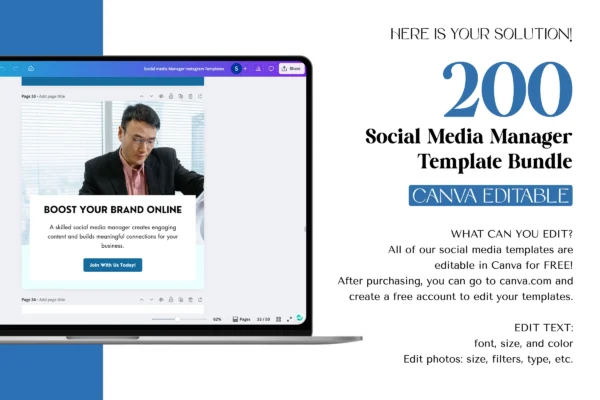 Social Media Manager Template Bundle Feature Images 3 Social media manager canva template bundle for marketing - image 3