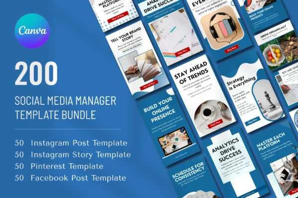 Social Media Manager Template Bundle Feature Images 5 Social media manager canva template bundle for marketing - image 5
