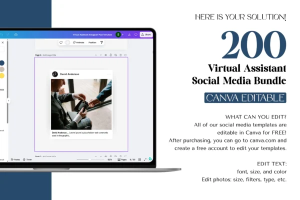 Virtual Assistant Social Media Bundle Feature Images 3 Virtual assistant social media canva - image 3