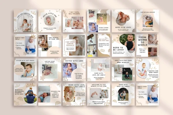 Baby Canva Instagram Templates Fb 140 Feature Images 10 Baby instagram canva social media post templates - image 10
