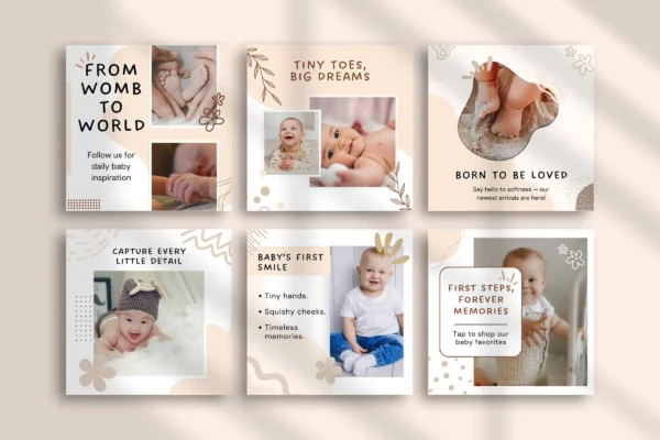 Baby Canva Instagram Templates Fb 140 Feature Images 5 Baby instagram canva social media post templates - image 5
