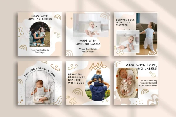 Baby Canva Instagram Templates Fb 140 Feature Images 6 Baby instagram canva social media post templates - image 6