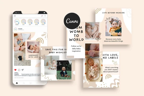 Baby Canva Instagram Templates Fb 140 Feature Images 7 Baby instagram canva social media post templates - image 7