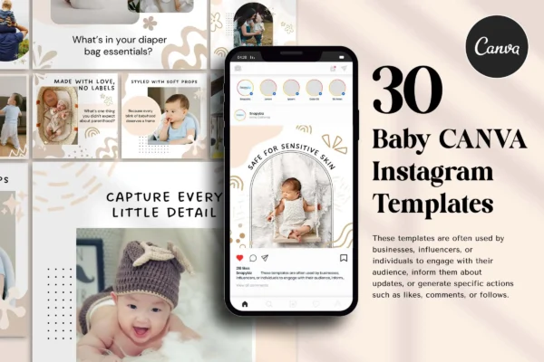 Baby Canva Instagram Templates Fb 140 Feature Images 8 Baby instagram canva social media post templates - image 8