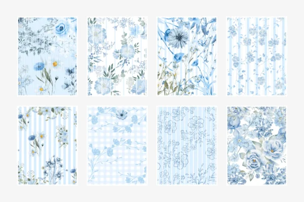 Blue Floral Wildflower Digital Paper Feature Images 2 1 Blue seamless wildflower digital paper - image 2