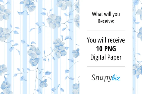 Blue Floral Wildflower Digital Paper Feature Images 5 1 Blue seamless wildflower digital paper - image 9
