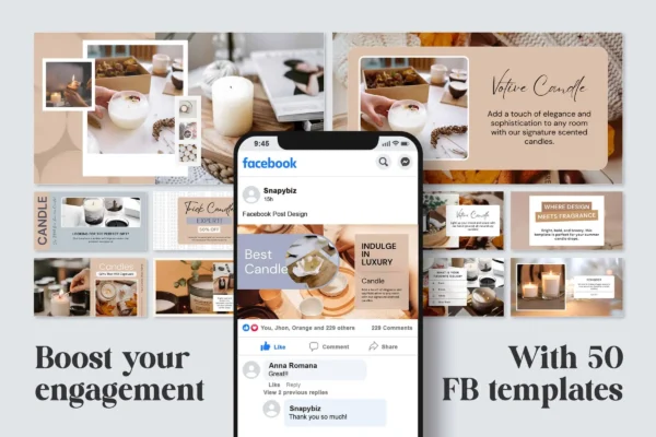 Candle Facebook Post Templates Feature Images 3 1 Editable candle facebook canva posts templates - image 3