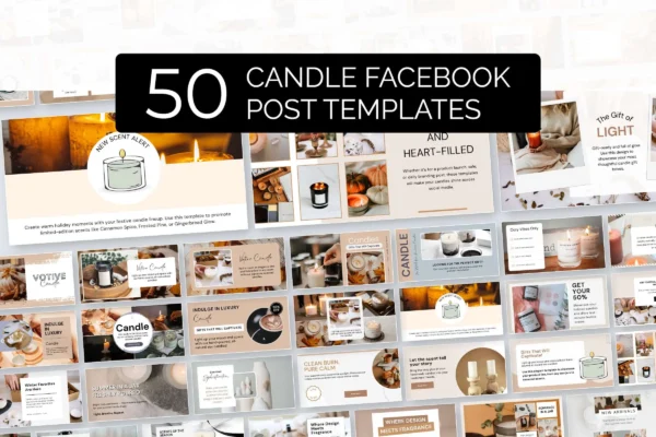 Candle Facebook Post Templates Feature Images 6 1 Editable candle facebook canva posts templates - image 6