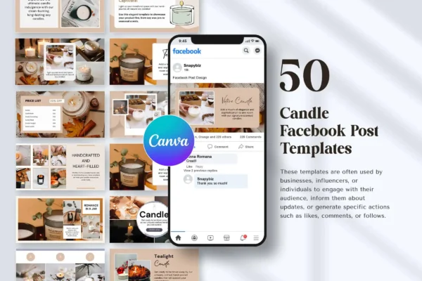Candle Facebook Post Templates Feature Images 8 1 Editable candle facebook canva posts templates - image 8