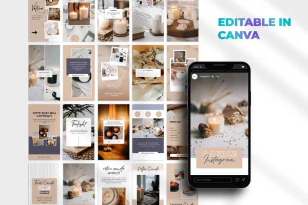 Candle Instagram Story Templates Feature Images 6 Candle instagram story templates for canva - image 6
