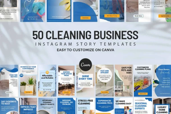 Cleaning Business Instagram Story Templates Feature Images 1 50 cleaning business instagram story canva templates featuring service promos, offers, tips, and modern branding designs