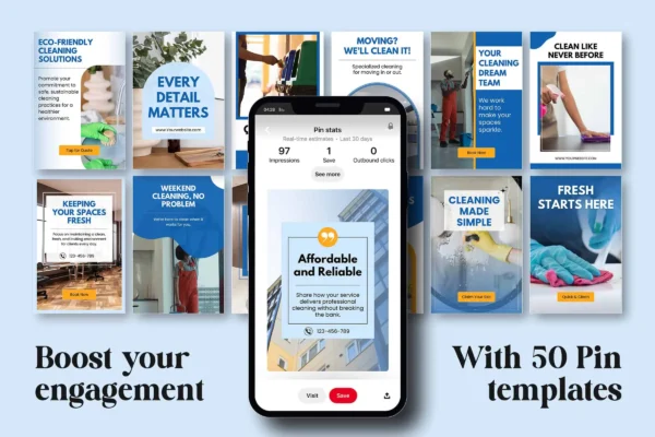 Cleaning Business Pinterest Templates Feature Images 4 Cleaning business pinterest pins templates - image 4