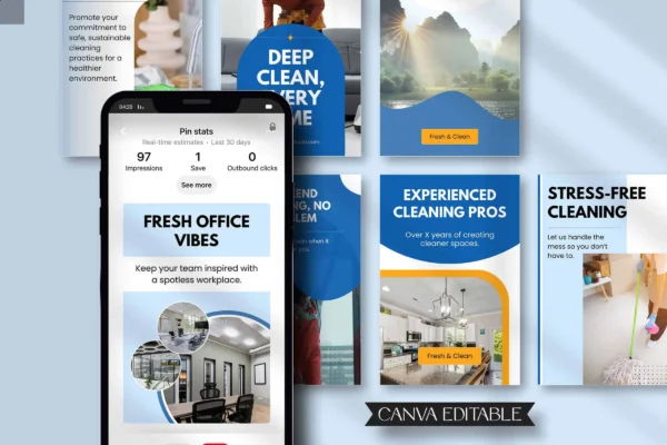 Cleaning Business Pinterest Templates Feature Images 5 Cleaning business pinterest pins templates - image 5