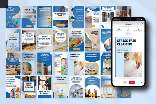 Cleaning Business Pinterest Templates Feature Images 6 Cleaning business pinterest pins templates - image 6